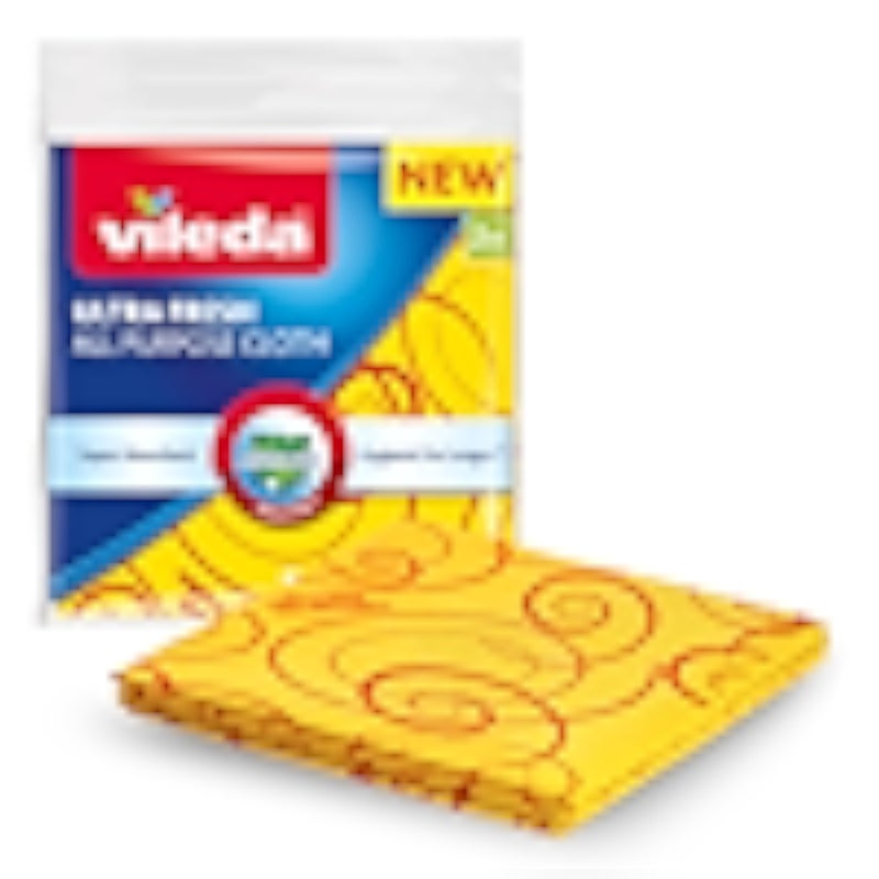 Vileda ULTRA FRESH All Purpose Cloth | Anti-bacterial* | All-Purpose Cloth |Super Absorbent | Pack of 2